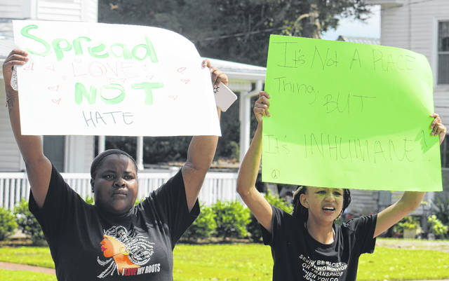 Brandon Tester | Anson Record
Two weeks ago, a large group of people in downtown Wadesboro participated in a protest against police brutality and racism. Pictured are Karisma Lisenby and Mianna Deberry, the organizers of the march.