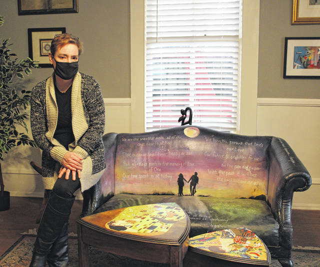 Artist Monica Ann uniquely hand-paints household furniture in Wadesboro.
                                 Liz O’Connell | Anson Record
