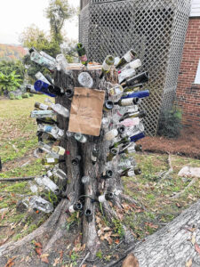 Locals collaborate on bottle tree