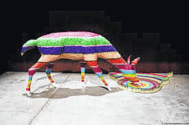 Sculptor exhibiting in Hinson Art Museum turns crayons into fine art