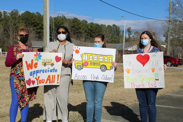 They celebrated with signs, food, and gifts.
                                 Contributed photo