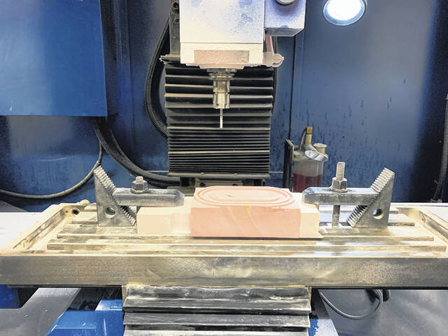 This wood cutting tool was displayed at the CTE Expo.
                                 Hannah Barron | Anson Record