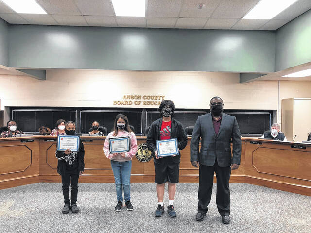 The BOE recognizes district spelling bee participants.
                                 Contributed photo