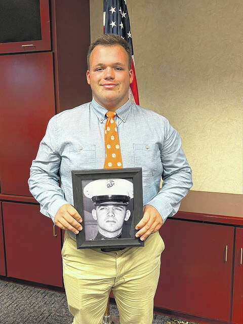 Gage Lookabill played in honor of his hero, his great Uncle SSGT Jerry Lineberry.
Photo courtesy of Clint Davis