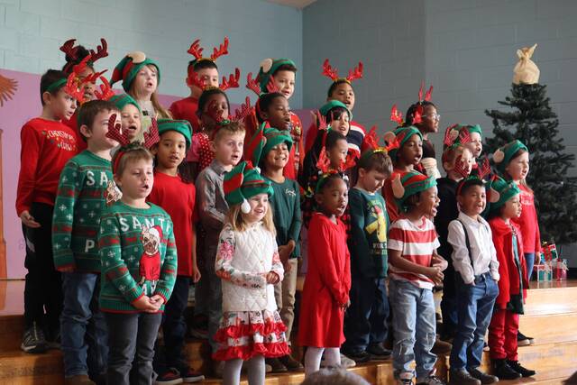 Kindergarteners at Ansonville Elementary School put on an amazing performance for the student body and family members. They sang Christmas songs and recited poems to get everybody in the holiday spirit.
                                 Photo courtesy of Ansonville Elementary School/Anson County Schools