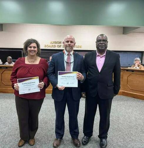 Principals Flake and Stegall were honored by Superintendent Howard McLean at the School Board Meeting held on Monday, January 29 for embodying an exemplary work ethic and for instilling dedication to academic growth in both their staff and students.
Photos provided to Anson Record