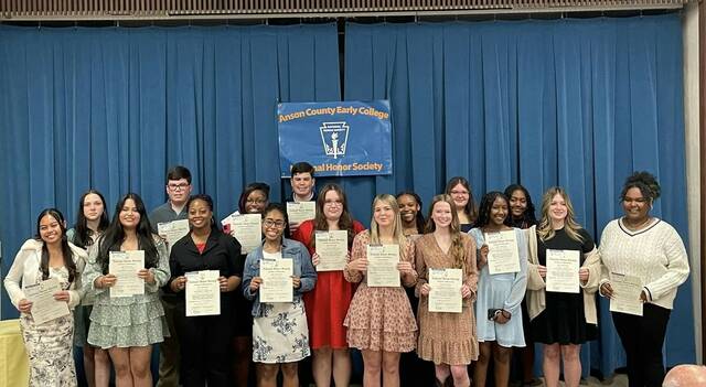 Anson Early College recognizes its newest National Honor Society members. NHS has long been celebrated for equipping students with the knowledge and skills required for effective leadership.
                                 Provided for the Anson Record