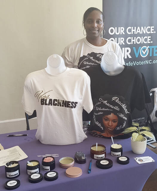 New business owner Rachel Melton showcased products from her company, Her Blackness. Melton is working on getting her website up and running, www.herblackness.com, but she is available for orders through her Facebook page, Her Blackness.
                                 Lauren Monica | Anson Record