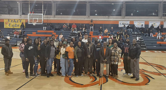 Basketball Bearcat alumni were invited to again step out on the court in recognition of their time playing for Anson County schools- including newly elected Commissioner Joshua Ellerbe