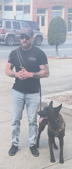 Josh Harrington is the previous owner and handler of K9 Blitz
                                 Lauren Monica | Anson Record