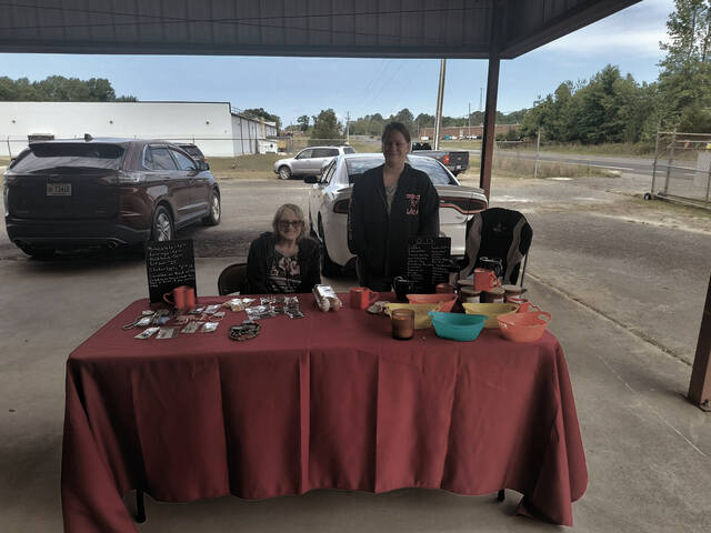 Sharon Headley (left) is pictured with her entrepreneur daughter, Rebecca Cornell (right). Saturday marked Cornells first time at the Farmers Market