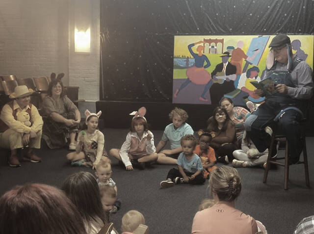 True to form, Mr. Rabbit commanded his young crowd during his reading of Winnie the Pooh