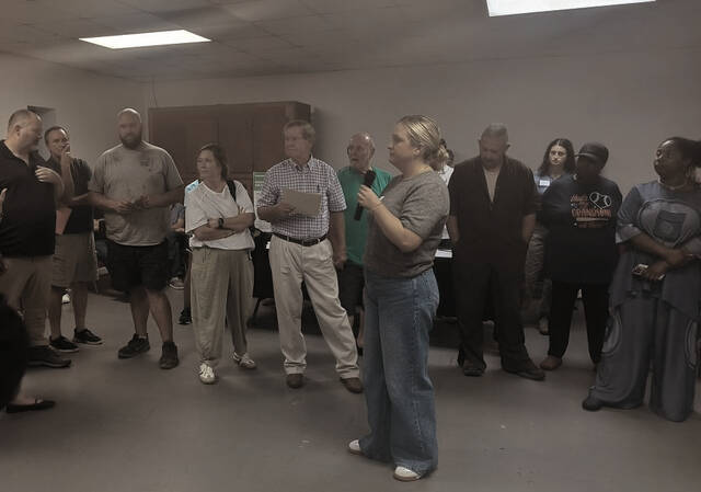 Michelle Durand of Vanguard Renewables had a tough time pitching her companys proposed anaerobic digestor to Anson County residents
                                 Lauren Monica | Anson Record